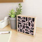 Mid Century Modern Piquet Multi Geometric Pattern in Light Pink and Black Mini Art Print Gallery Image 2