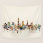 cleveland ohio skyline Wall Tapestry Gallery Image 4