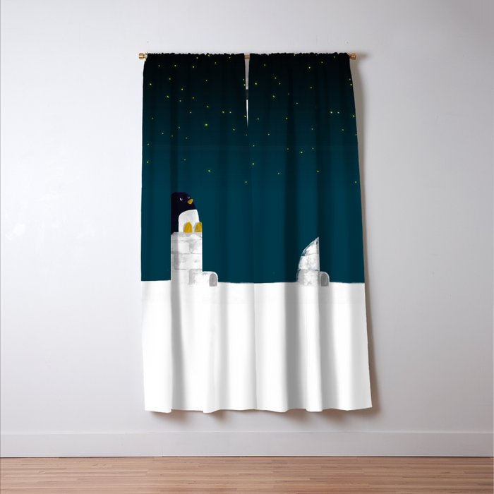 Star gazing - Penguin's dream of flying Window Curtain Gallery Image 3