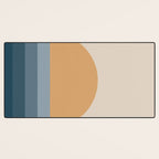 Minimal Retro Sunset Sunrise - Nautical Ocean Blue Desk Mat Gallery Image 3