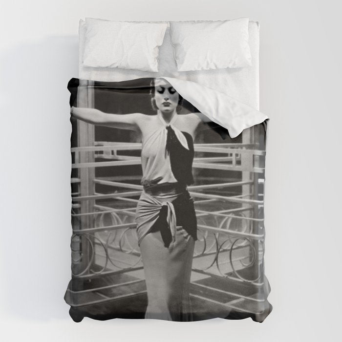Joan Crawford, Hollywood Starlet Grand Hotel black and white photograph / art photography Duvet Cover Gallery Image 6