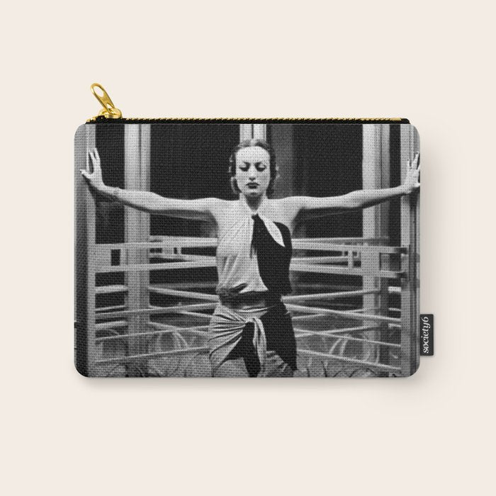 Joan Crawford, Hollywood Starlet Grand Hotel black and white photograph / art photography Carry All Pouch Gallery Image 1