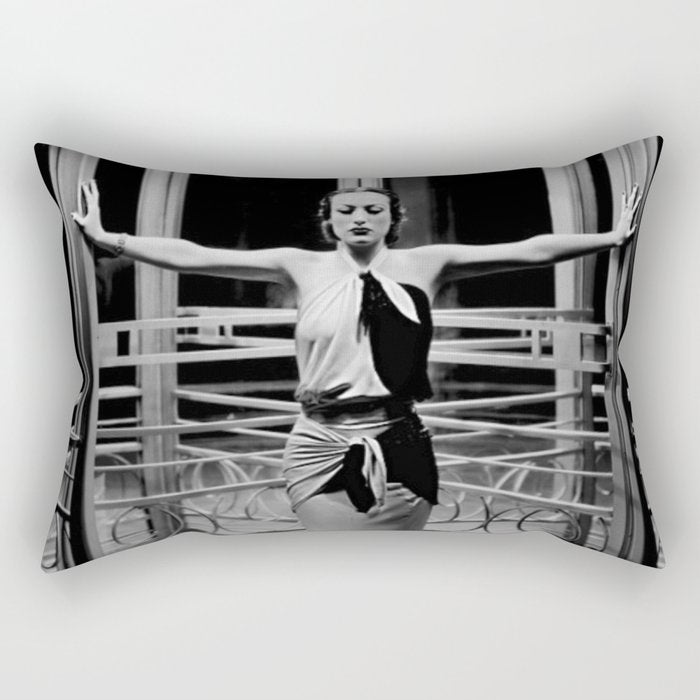 Joan Crawford, Hollywood Starlet Grand Hotel black and white photograph / art photography Rectangular Pillow Gallery Image 2