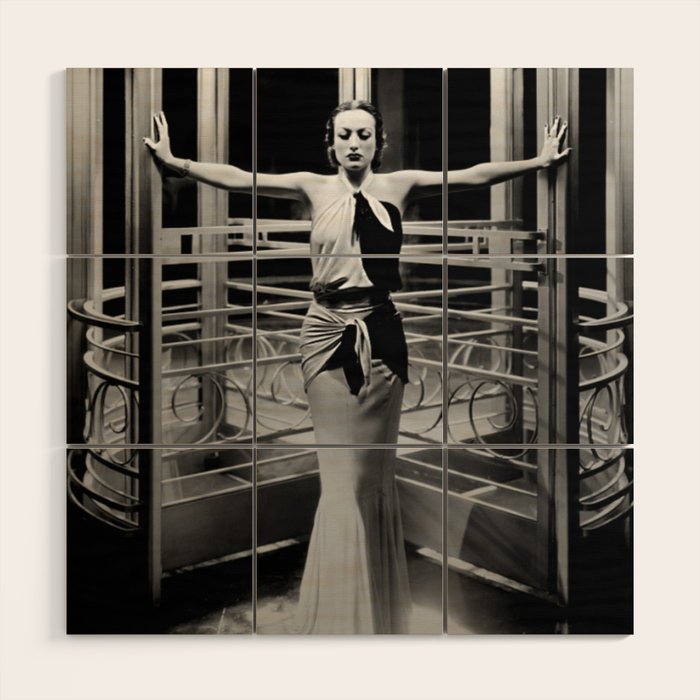 Joan Crawford, Hollywood Starlet Grand Hotel black and white photograph / art photography Wood Wall Art Gallery Image 1