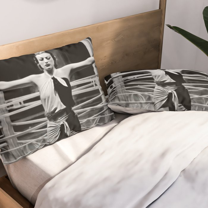Joan Crawford, Hollywood Starlet Grand Hotel black and white photograph / art photography Pillow Sham Gallery Image 2