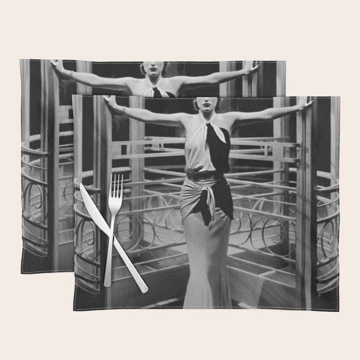 Joan Crawford, Hollywood Starlet Grand Hotel black and white photograph / art photography Placemat Gallery Image 1