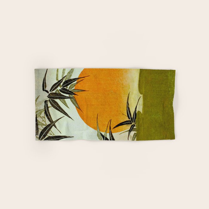 Bamboo and rising sun Date/ 1829 Artist/ Utagawa Kunimaru Japanese, 1793-1829 Vintage Japanese Woodblock Print East Asian Cultural Antique Art  Bath Towel Gallery Image 1