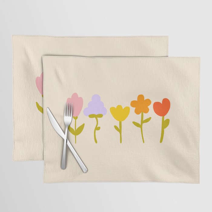 Colourful spring flowers pattern  Placemat Gallery Image 1