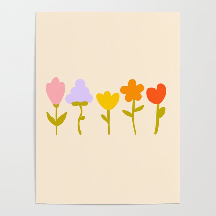 Colourful spring flowers pattern  Poster Gallery Image 4