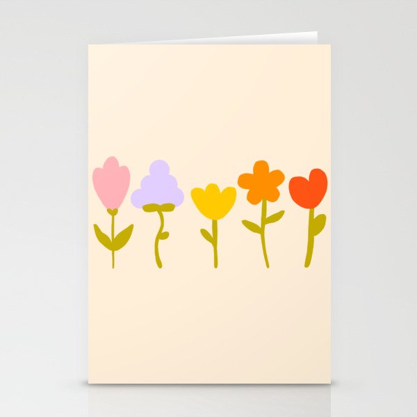Colourful spring flowers pattern  Stationery Card Gallery Image 1