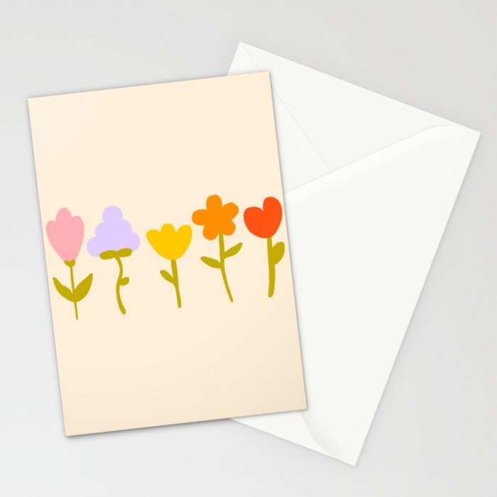Colourful spring flowers pattern  Stationery Card Gallery Image 2