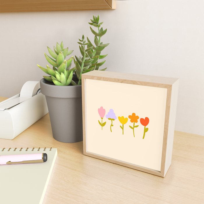 Colourful spring flowers pattern  Mini Art Print Gallery Image 2
