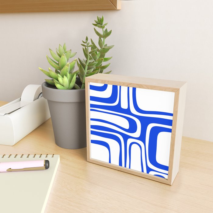 Blue Abstract Mid-Century Modern Palm Springs Minimal Pattern Mini Art Print Gallery Image 2