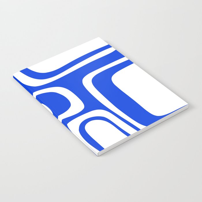 Blue Abstract Mid-Century Modern Palm Springs Minimal Pattern Notebook Gallery Image 2
