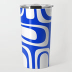 Blue Abstract Mid-Century Modern Palm Springs Minimal Pattern Travel Mug Gallery Image 1