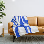 Blue Abstract Mid-Century Modern Palm Springs Minimal Pattern Throw Blanket Gallery Image 1