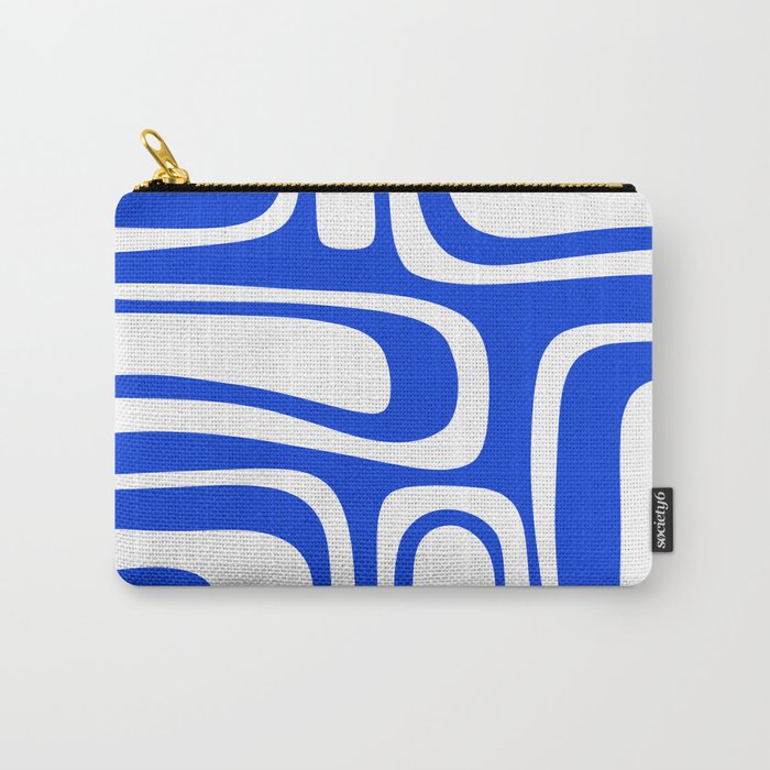 Blue Abstract Mid-Century Modern Palm Springs Minimal Pattern Carry All Pouch Gallery Image 1