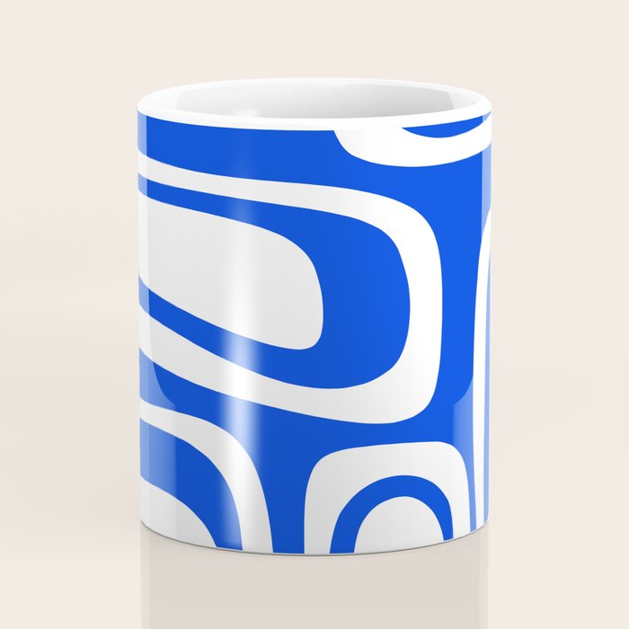 Blue Abstract Mid-Century Modern Palm Springs Minimal Pattern Coffee Mug Gallery Image 4