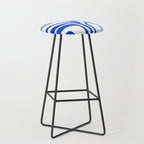Blue Abstract Mid-Century Modern Palm Springs Minimal Pattern Stool Gallery Image 1