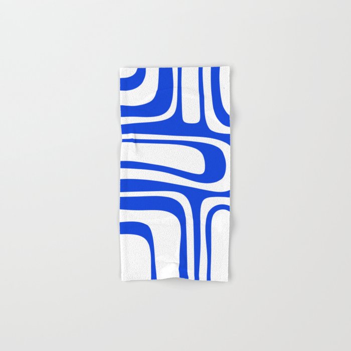 Blue Abstract Mid-Century Modern Palm Springs Minimal Pattern Bath Towel Gallery Image 1