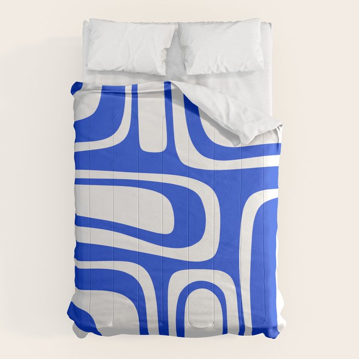 Blue Abstract Mid-Century Modern Palm Springs Minimal Pattern Comforter Gallery Image 6