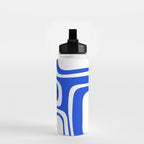 Blue Abstract Mid-Century Modern Palm Springs Minimal Pattern Water Bottle Gallery Image 2