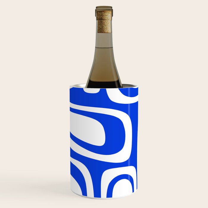 Blue Abstract Mid-Century Modern Palm Springs Minimal Pattern Wine Chiller Gallery Image 1
