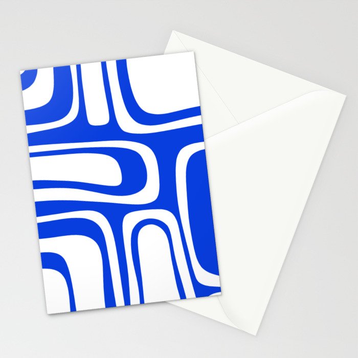 Blue Abstract Mid-Century Modern Palm Springs Minimal Pattern Stationery Card Gallery Image 2