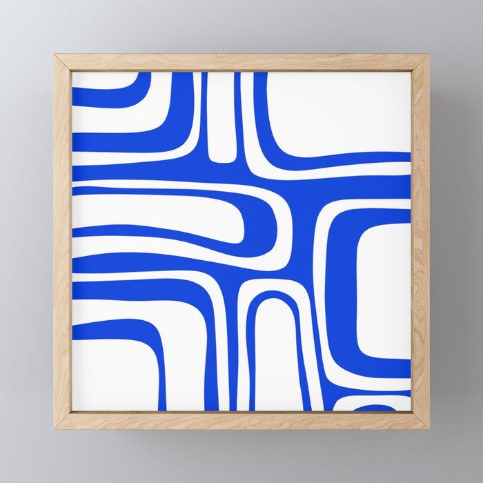Blue Abstract Mid-Century Modern Palm Springs Minimal Pattern Mini Art Print Gallery Image 1