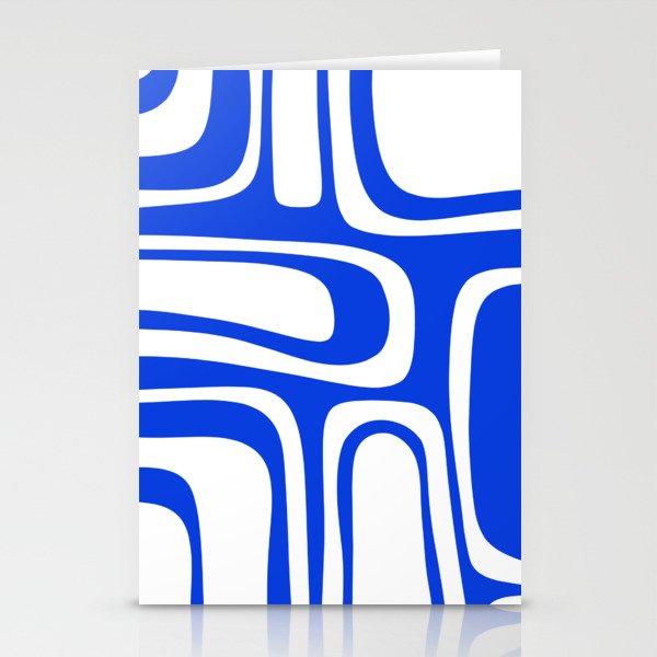Blue Abstract Mid-Century Modern Palm Springs Minimal Pattern Stationery Card Gallery Image 1