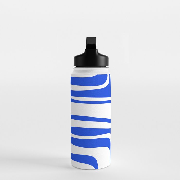 Blue Abstract Mid-Century Modern Palm Springs Minimal Pattern Water Bottle Gallery Image 3