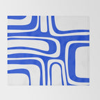Blue Abstract Mid-Century Modern Palm Springs Minimal Pattern Throw Blanket Gallery Image 2