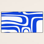 Blue Abstract Mid-Century Modern Palm Springs Minimal Pattern Desk Mat Gallery Image 3