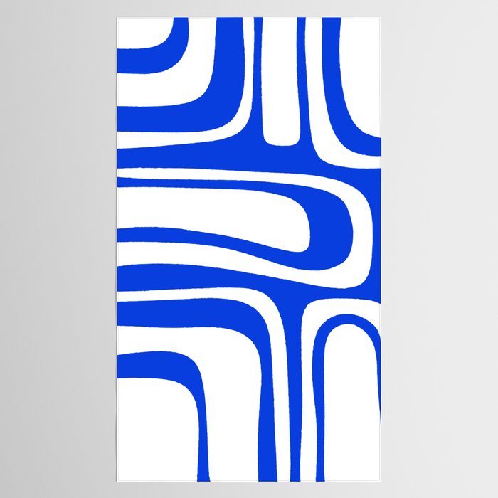 Blue Abstract Mid-Century Modern Palm Springs Minimal Pattern Tablecloth Gallery Image 2