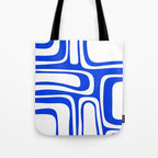 Blue Abstract Mid-Century Modern Palm Springs Minimal Pattern Tote Bag Gallery Image 1