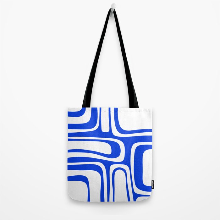 Blue Abstract Mid-Century Modern Palm Springs Minimal Pattern Tote Bag Gallery Image 2