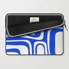 Blue Abstract Mid-Century Modern Palm Springs Minimal Pattern Laptop Sleeve Gallery Image 2