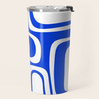 Blue Abstract Mid-Century Modern Palm Springs Minimal Pattern Travel Mug Gallery Image 2