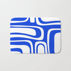 Blue Abstract Mid-Century Modern Palm Springs Minimal Pattern Bath Mat Gallery Image 1