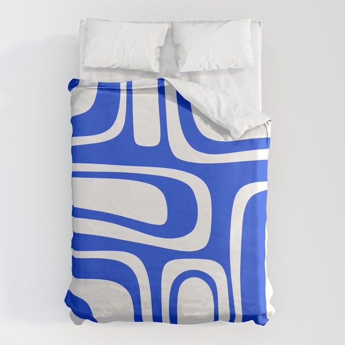 Blue Abstract Mid-Century Modern Palm Springs Minimal Pattern Duvet Cover Gallery Image 6
