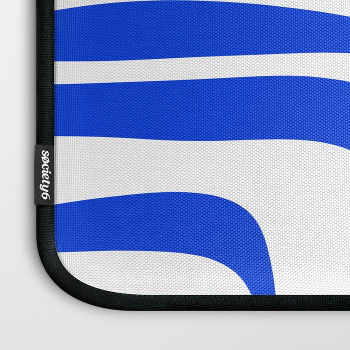 Blue Abstract Mid-Century Modern Palm Springs Minimal Pattern Laptop Sleeve Gallery Image 3