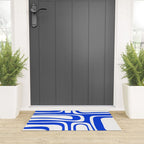 Blue Abstract Mid-Century Modern Palm Springs Minimal Pattern Welcome Mat Gallery Image 3