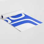 Blue Abstract Mid-Century Modern Palm Springs Minimal Pattern Yoga Mat Gallery Image 2