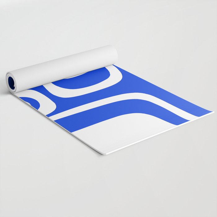 Blue Abstract Mid-Century Modern Palm Springs Minimal Pattern Yoga Mat Gallery Image 2