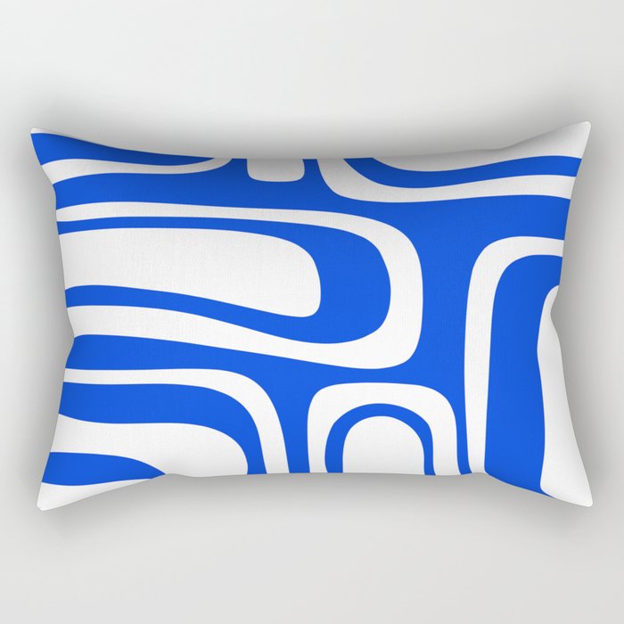Blue Abstract Mid-Century Modern Palm Springs Minimal Pattern Rectangular Pillow Gallery Image 2