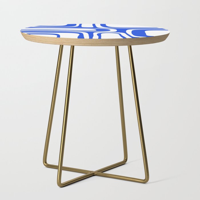Blue Abstract Mid-Century Modern Palm Springs Minimal Pattern Side Table Gallery Image 1