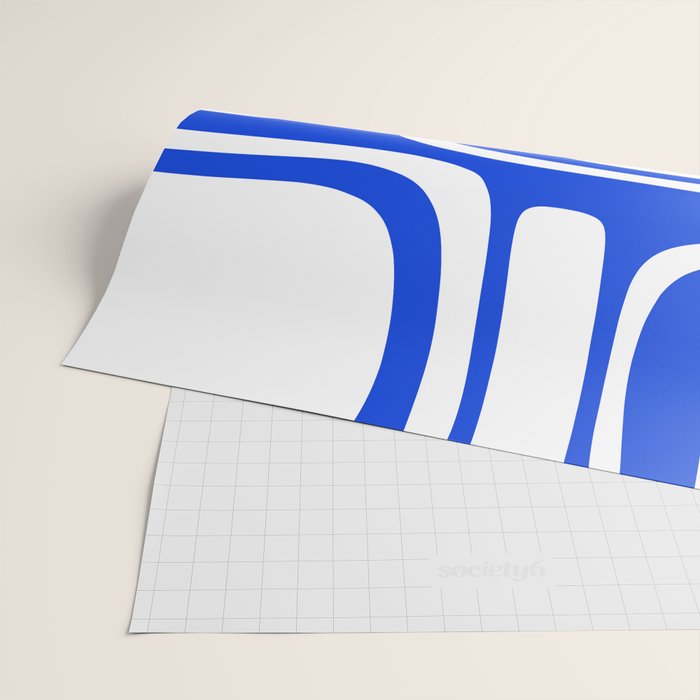 Blue Abstract Mid-Century Modern Palm Springs Minimal Pattern Wrapping Paper Gallery Image 2