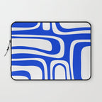 Blue Abstract Mid-Century Modern Palm Springs Minimal Pattern Laptop Sleeve Gallery Image 1