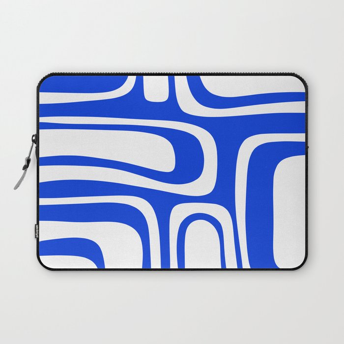 Blue Abstract Mid-Century Modern Palm Springs Minimal Pattern Laptop Sleeve Gallery Image 1