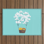 Hot cloud balloon - sun and rainbow Outdoor Rug Gallery Image 1